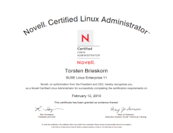 Novell Linux certificate